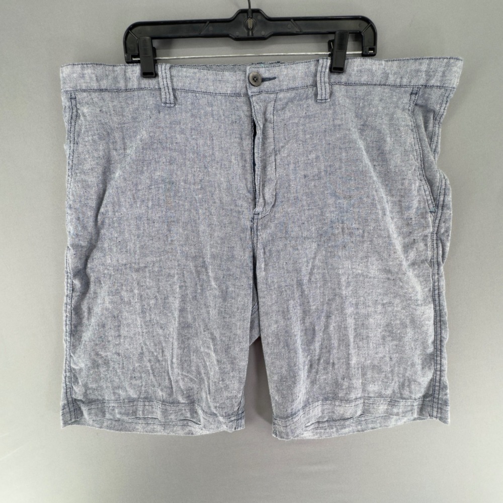 Tommy Bahama Mens Blue Linen Cotton Blend Shorts Size 42 Stretch Casual Coastal